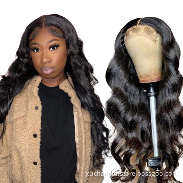 High Quality Raw Cambodian Hair Swiss Lace Wig For Black Women 100% Brazilian Virgin Cuticle Aligned Lace Front Human Hair Wig